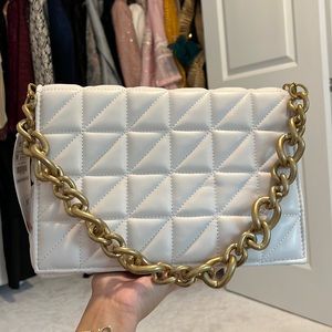 Brand New White Quilted Zara Shoulder Bag